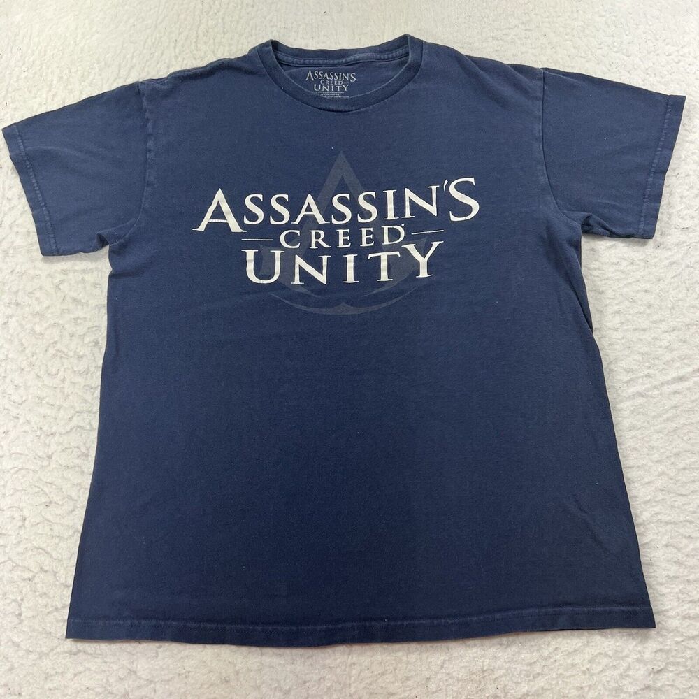 Assassin's Creed Unity Men's Medium Navy Blue Short Sleeve Graphic T Shirt